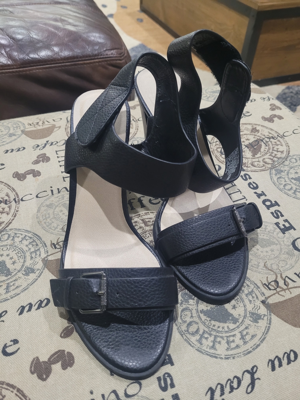 Kohl's Black Women's Open-Toe Slingback Heels with Buckle